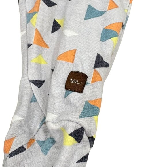 Tea Collection Baby Footed Pajamas 3-6 Months Geometric Triangle Print 100% Cott - Picture 4 of 5